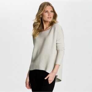 THEORY Efina Loryelle Cream Oatmeal 💯 Wool Sweater, Size Medium